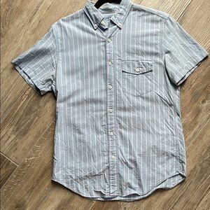 Jcrew Blue Striped Men's short sleeve button down shirt